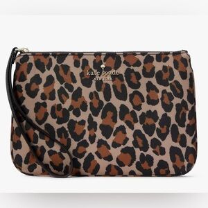 Kate Spade Chelsea Leopard Medium Wristlet Pouch